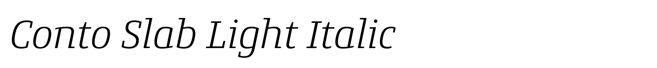 Conto Slab Light Italic